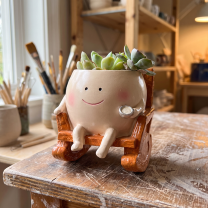 Rocking Chair Buddy Plant Pot